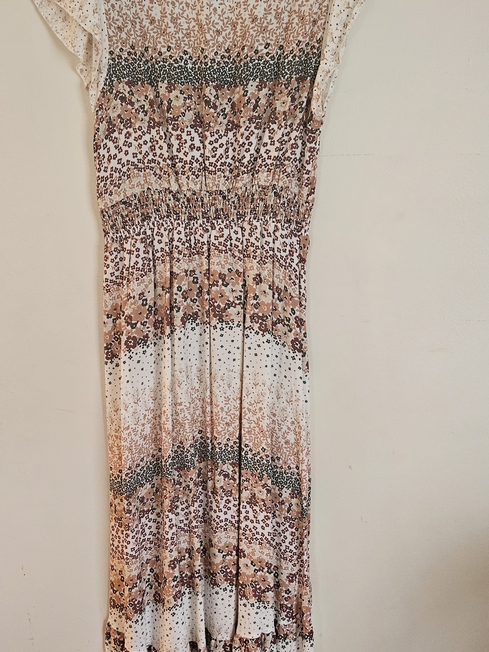 Iris Bloom Boho Floral Maxi Dress - Size M - High-Low Hem - Picture 4 of 11